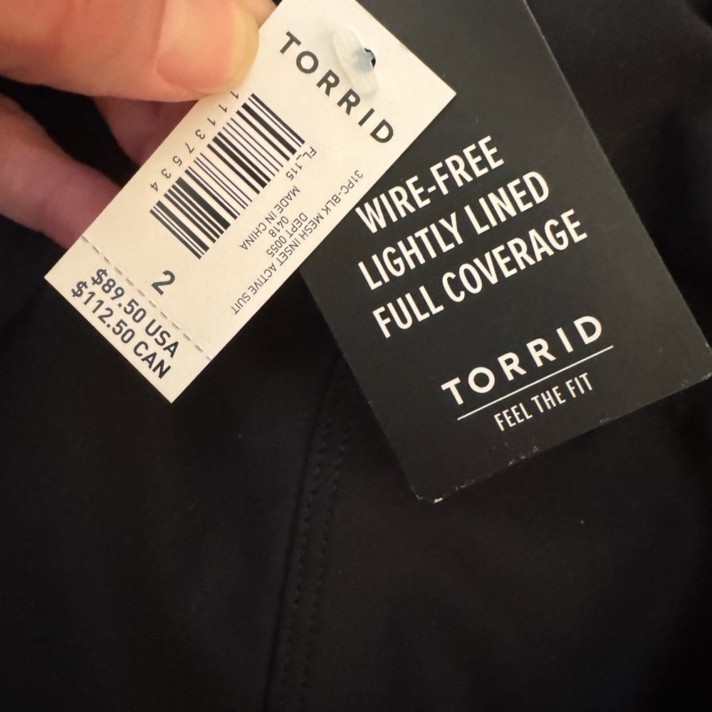 Torrid Swimsuit One Piece Active Wireless Racerback 2 2X New - Picture 5 of 5